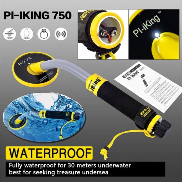 Detector de metais Pinpointer PI-iking 750 ideal para mergulho até 30m